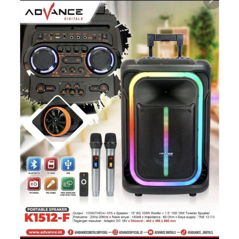 [PROMO] NEW Speaker Advance K1512F Full Bass Speaker meeting Speaker 15 inch 2 mic