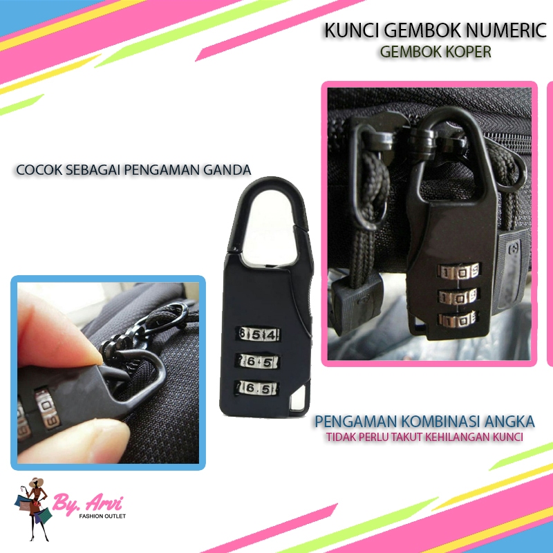 Kunci Gembok Mini Numeric / Kunci Gembok Swiss / Kunci Koper / Gembok Koper Mini