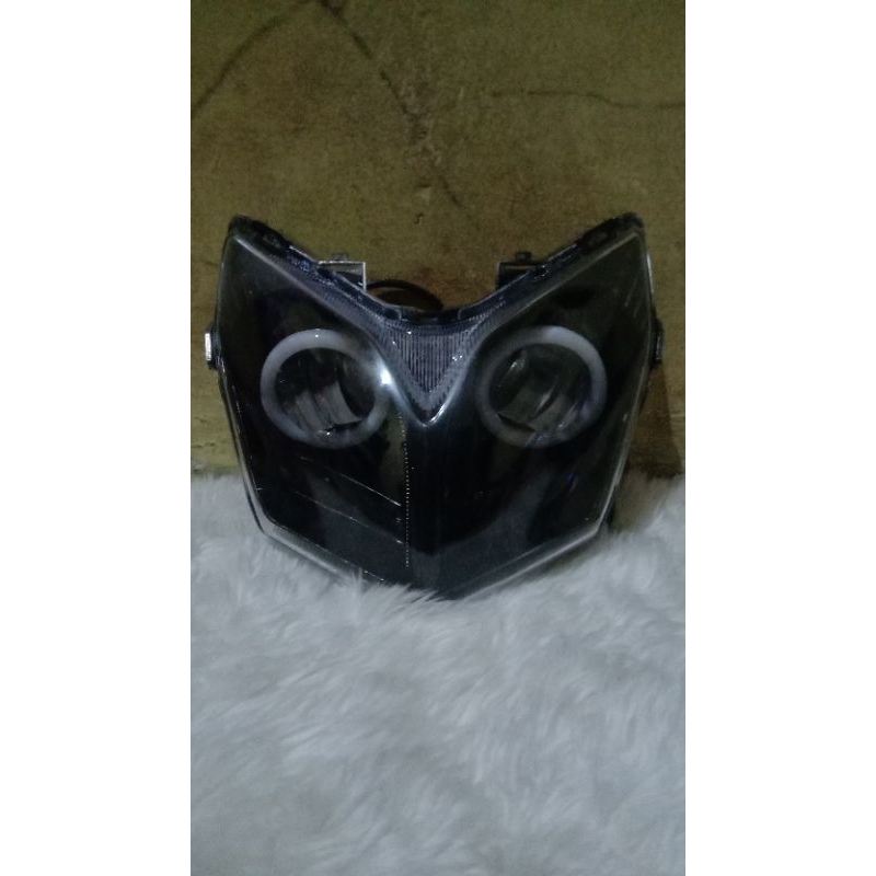 Reflektor Plus Mika Kaca Lampu Depan Supra X 125 Batman Plus Day 2 Mata List Merah