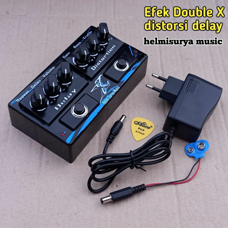 Efek gitar - efek distorsi delay double X dan Adaptor