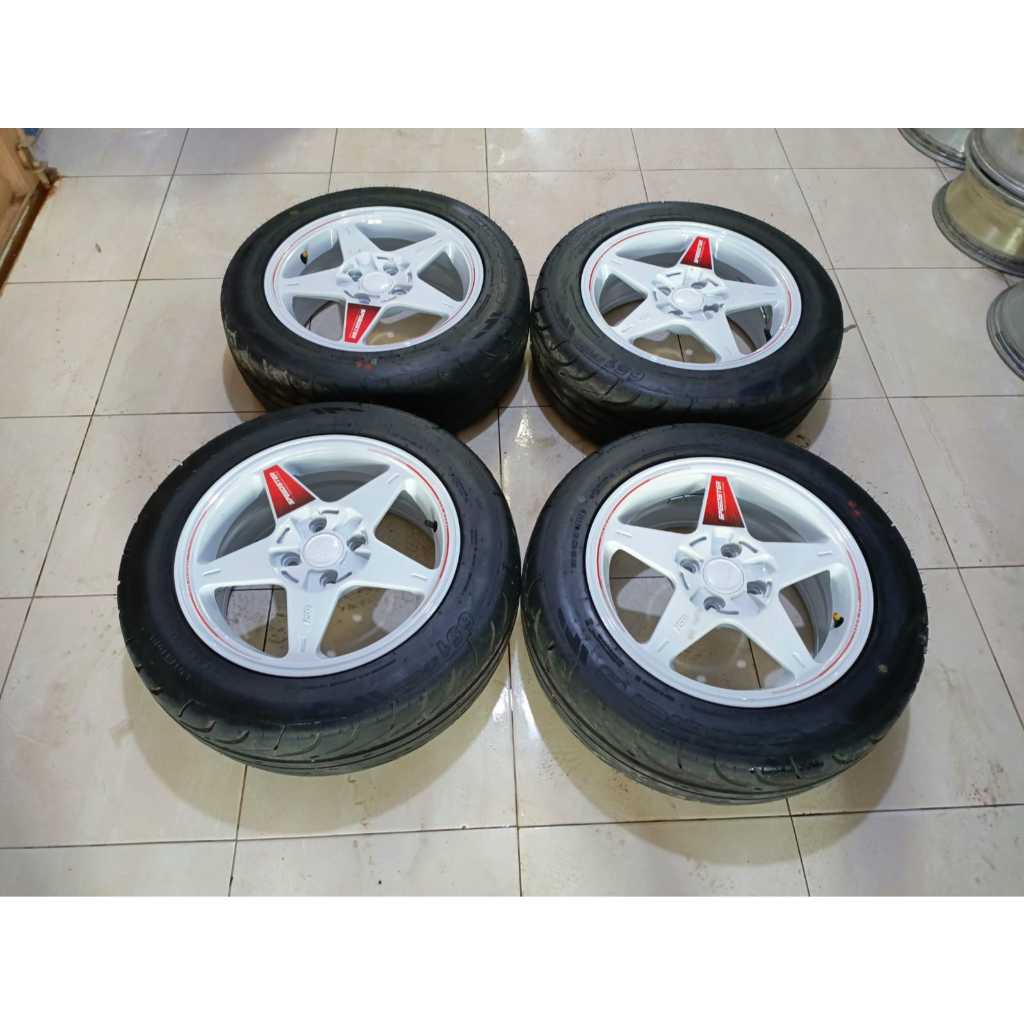 Velg Mobil Bekas Ring 15 Baut 4 SPEEDSTER HSR R15X6,5 4X100 ET 42 BAN 195 55 R15