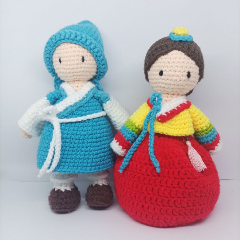 Boneka Rajut Korea Hanbok (Korean Couple Crochet Doll)