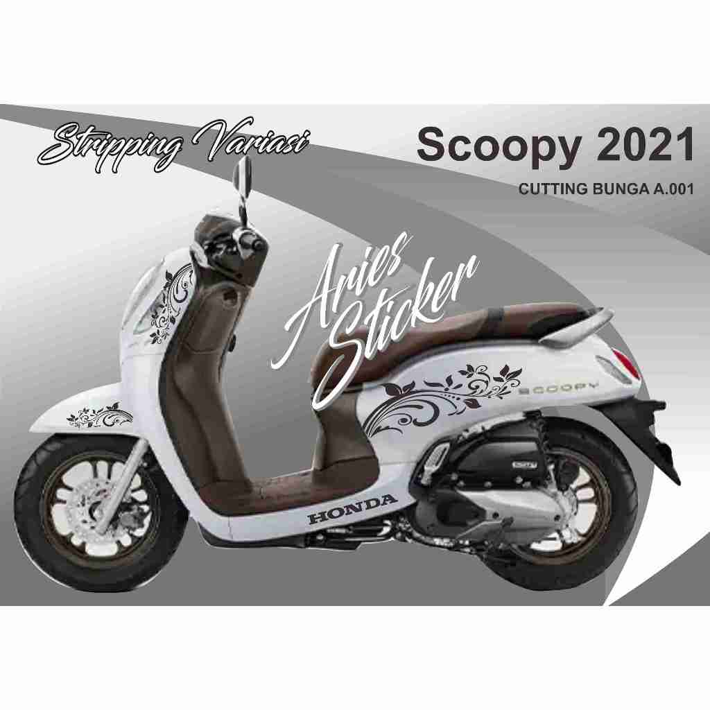 STICKER CUTTING SCOOPY 2021 MOTIF BUNGA CUTTING A.001
