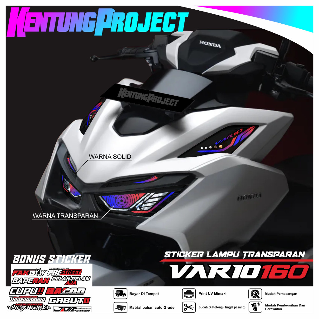 Stiker Lampu VARIO 160 Variasi Lampu Alis Motor Honda VARIO 160 New