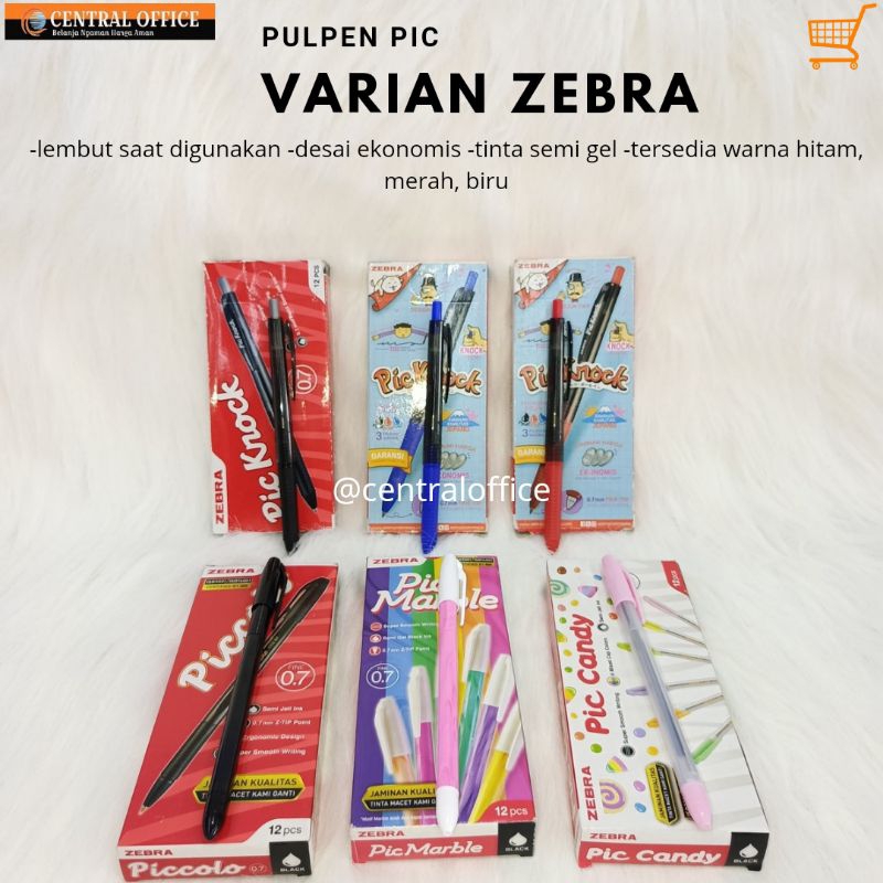 

Pulpen Pic Knock Hitam/Pic Knock Biru/Pic Knock Merah/Pulpen Piccolo/Pic Marble/Pic Candy