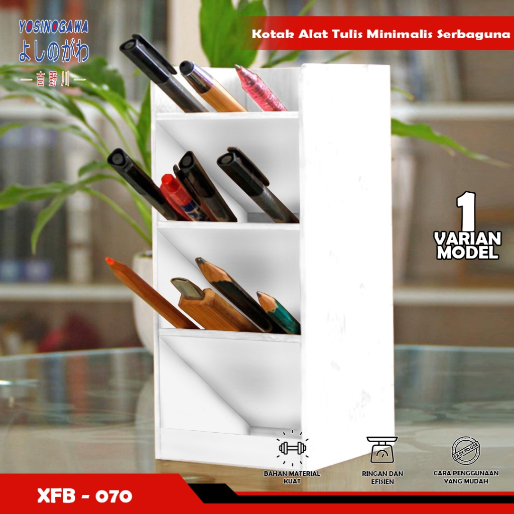 Tempat Pena Miring Kotak Penyimpanan Desktop Wanita Kantor Rak - YOSINOGAWA