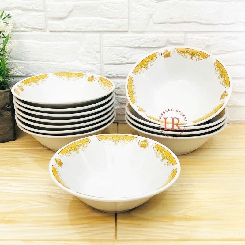 6PCS MANGKOK KERAMIK MAHKOTA 7INC / 6PCS MANGKOK KERAMIK JAGO 15CM / MANGKOK KERAMIK 15CM MOTIF MAHK