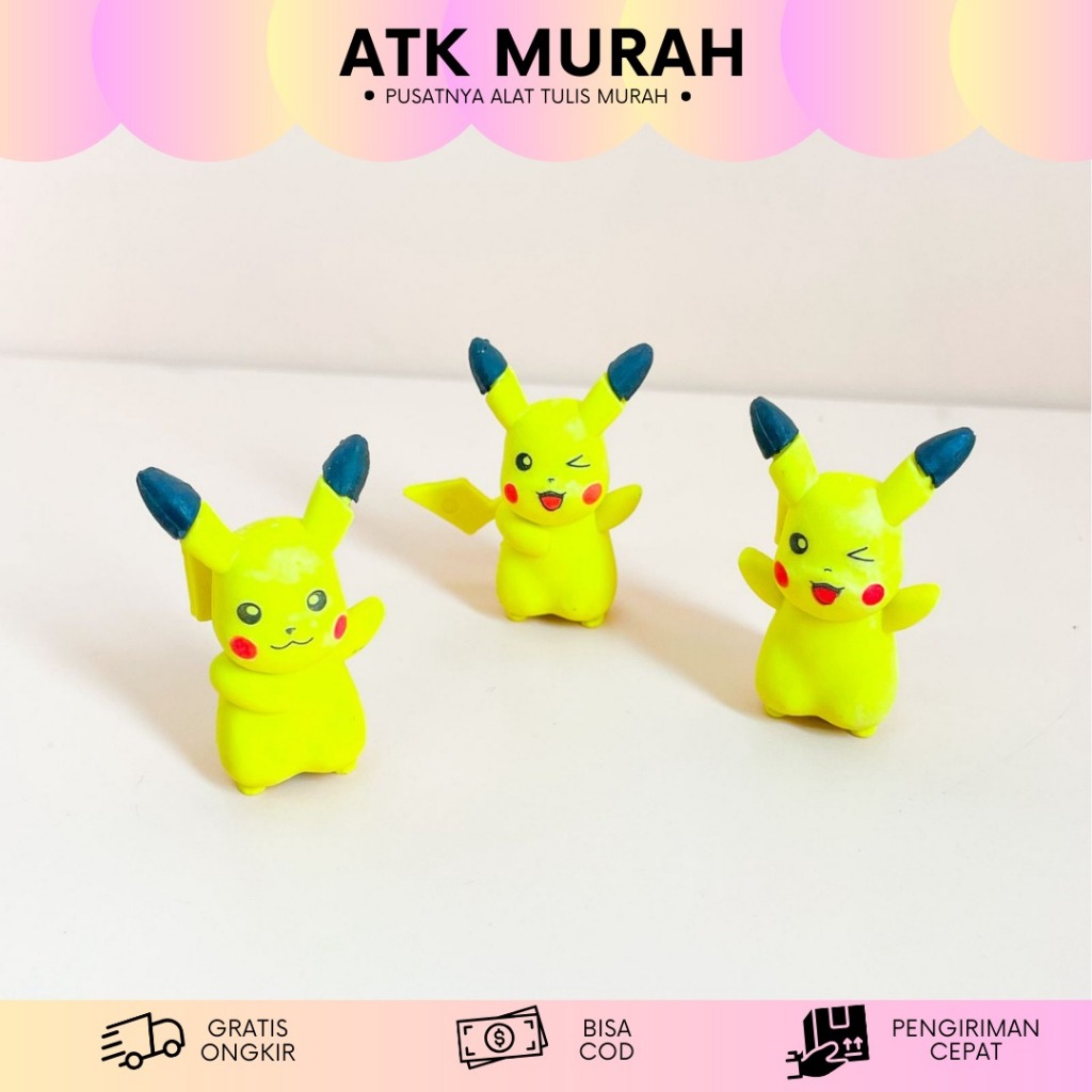

POKEMON SATUAN PIKACHU ER-1246 PENGHAPUS FREE PLASTIK HAPUSAN ERASER TERMURAH COD LUCU IMUT SOUVERNIR KADO UNIK