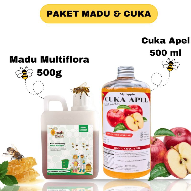 

Paket Diet Hemat Cuka apel & Madu asli Paket bundling Cuka Apell 500 ML dan Madu multiflora 500 Gram