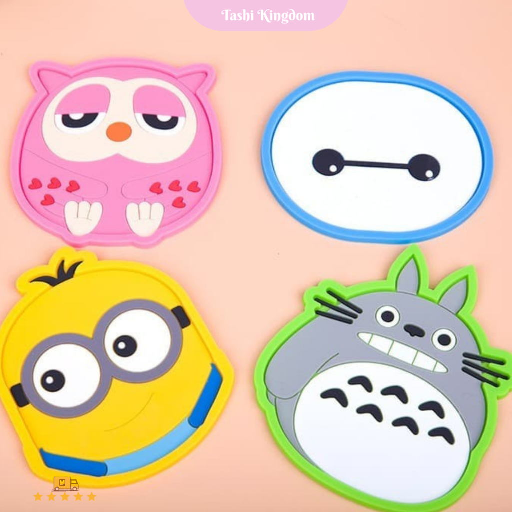 Alas cangkir tatakan gelas lucu, tatakan gelas tatakan gelas karakter