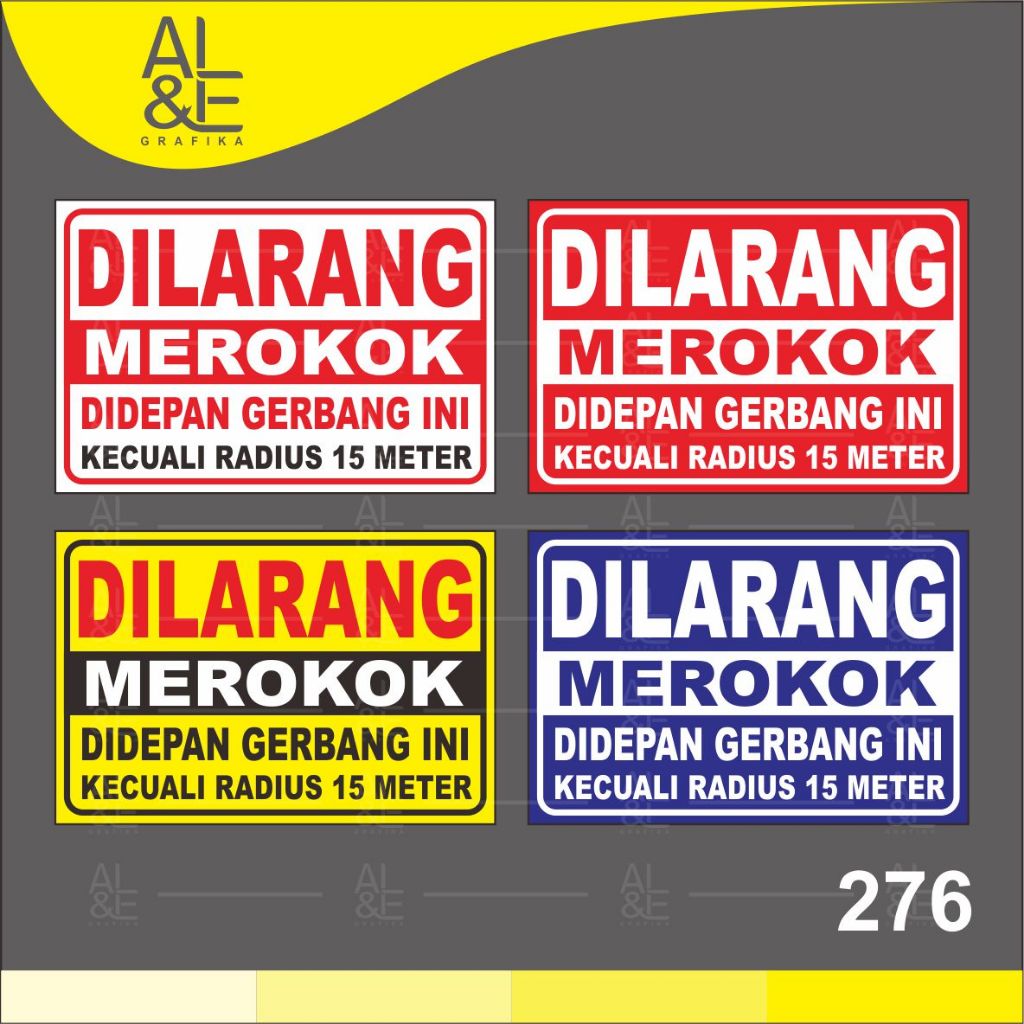 

276 - Stiker Dilarang Merokok di Depan Gerbang, Sticker Vinyl, Tahan Air