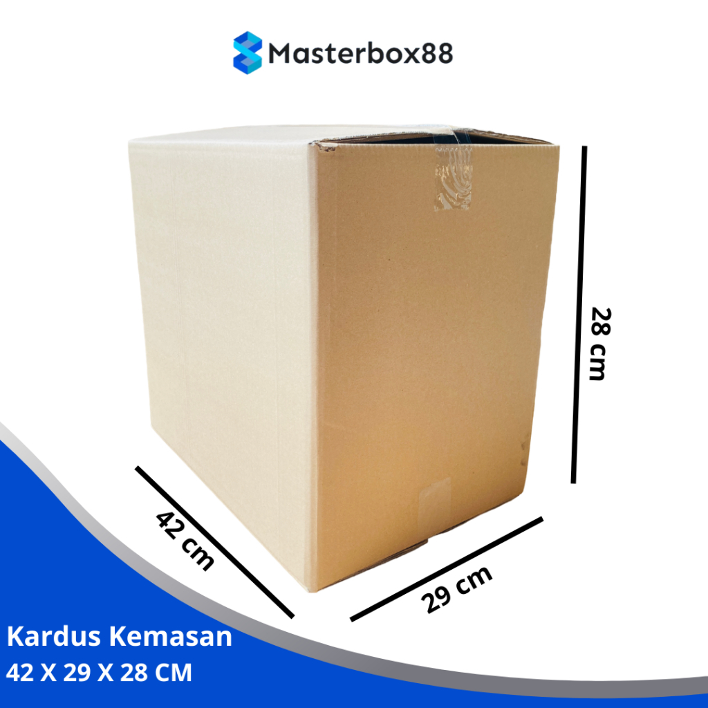 

Kardus Box Karton Dus Packing Kotak Polos 42 x 29 x 28 cm CB Flute tebal 4 mm