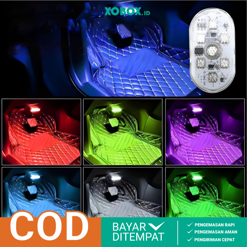 Lampu Tempel LED Touchscreen Interior Dashboard Mobil 6 Lampu Led Sentuh HM072