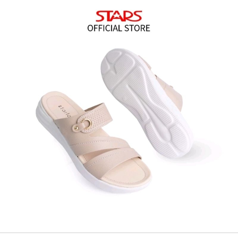 Starlady Sandal Flat wanita Cream