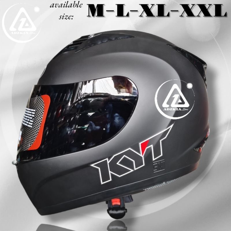 HELM KYT R10 SOLID BLACK DOFF | HITAM DOFF | FULL FACE | READY SIZE JUMBO XXL
