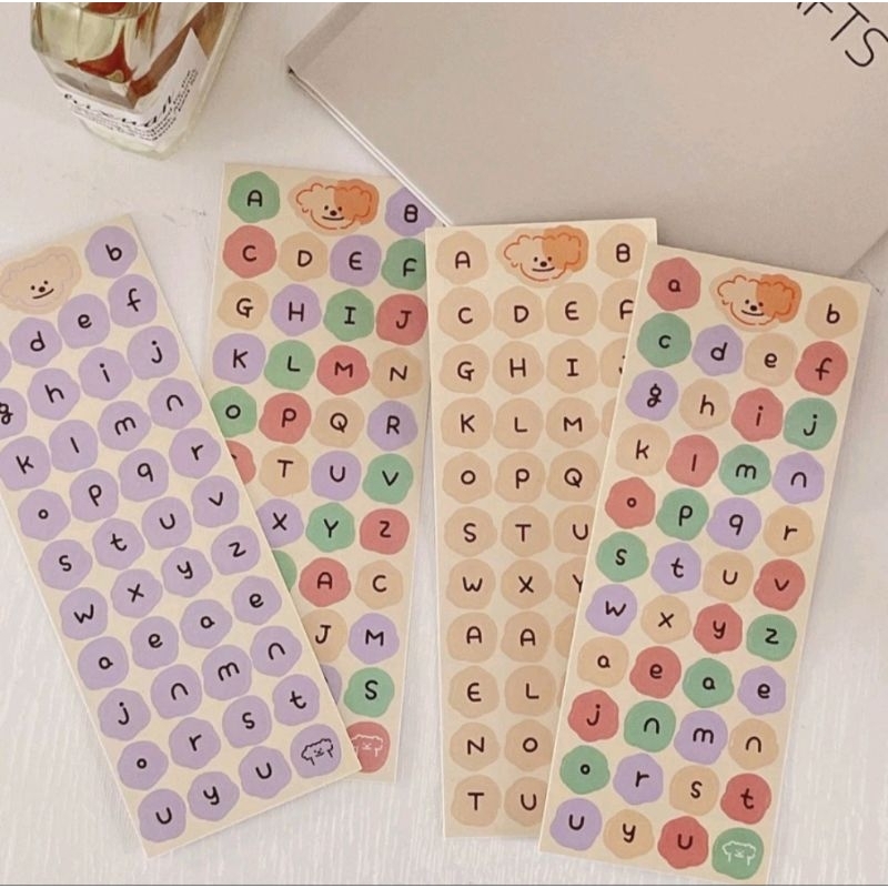 

1Pc CUTE ALPHABET Sticker Deco DIY Planner BUJO Stiker Aesthetic stiker huruf alfabet