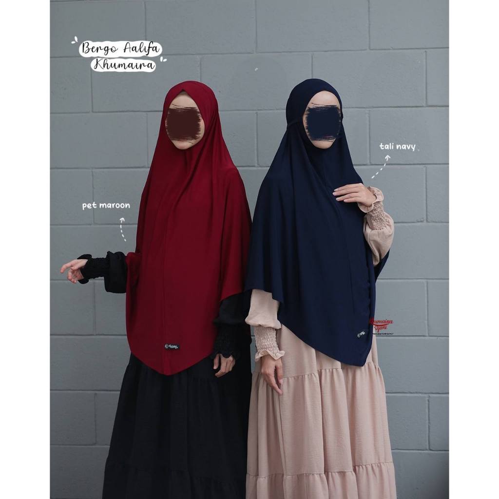 Bergo Aalifa Dewasa by Khumaira Syar'i | Bergo Jersey | Jilbab Daily