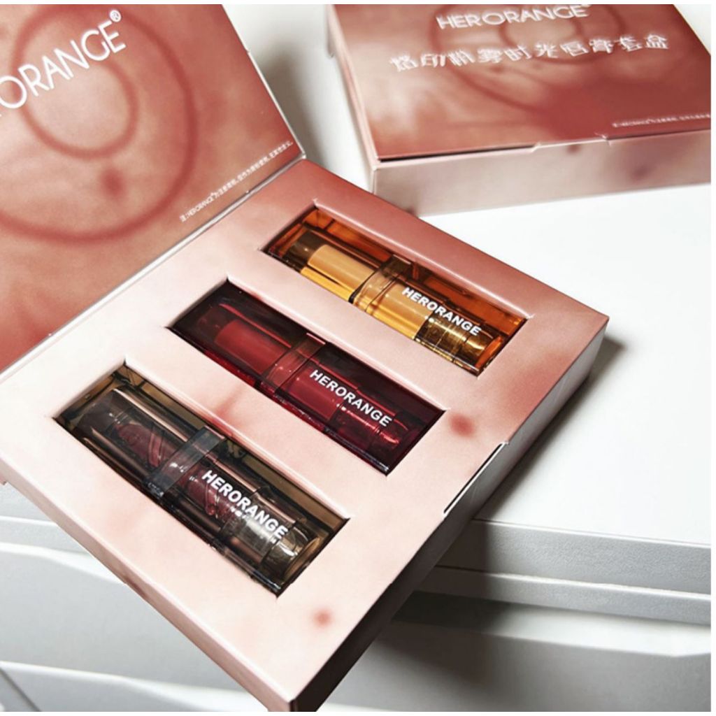 HERORANGE 1 Set 3 Pcs Matte Lipstik Long Lasting Anti Lengket