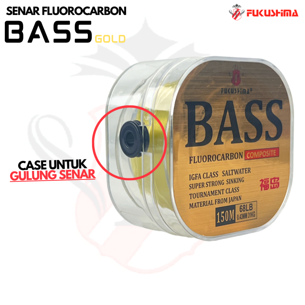 Senar Pancing BASS 150 Meter Warna PUTIH DAN KUNING Galatama Fluorocarbon Fukushima BASS