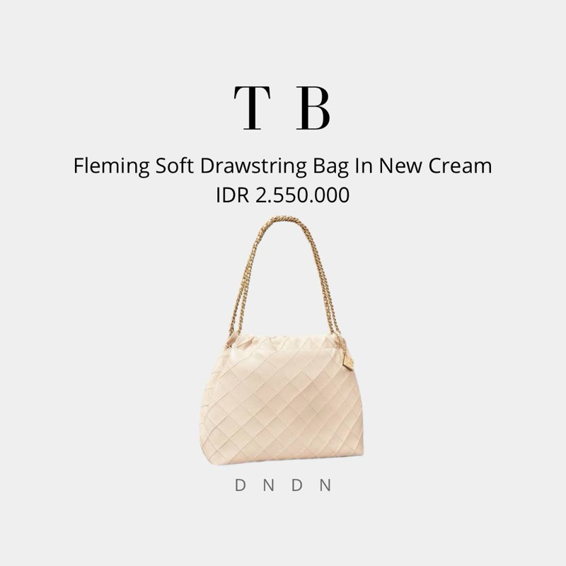 Fleming Soft Drawstring Bag In New Cream