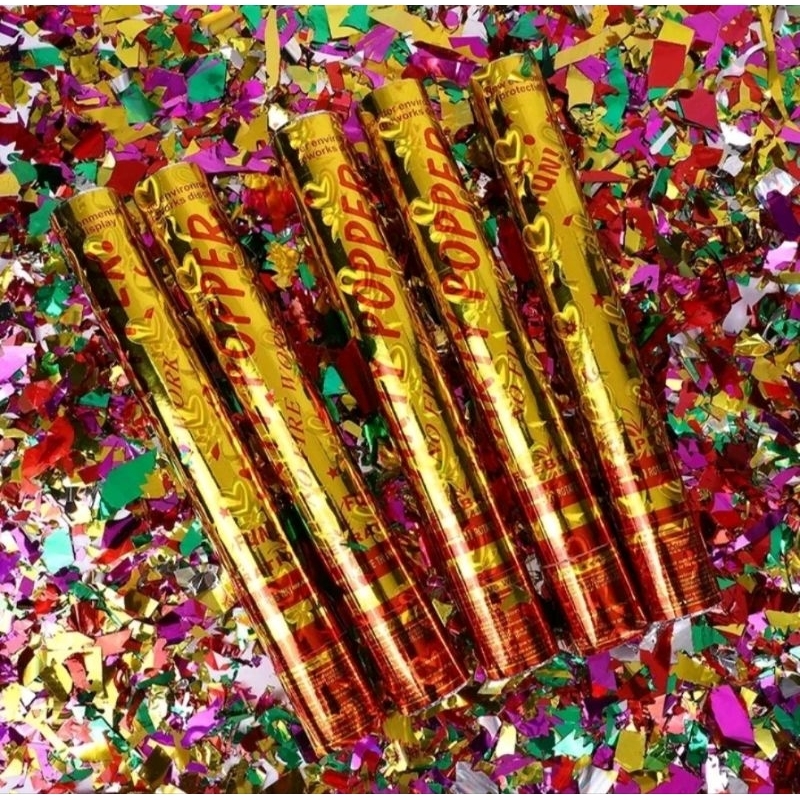 HC POPPER PARTY ULANG TAHUN 30 - 60 cm CONFETTI PESTA PERNIKAHAN PETASAN SEMBURAN KERTAS WARNA WARNI