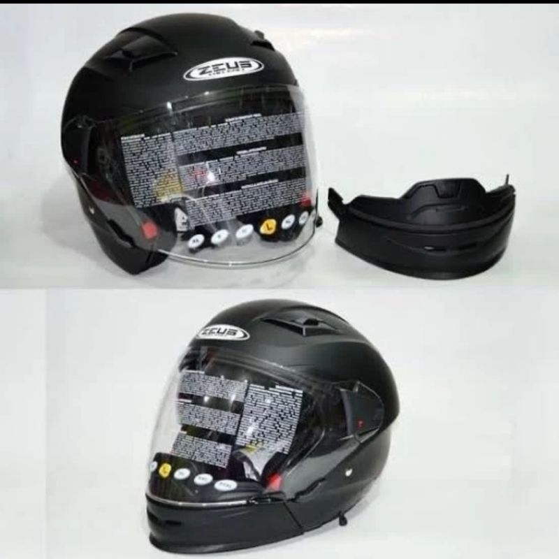 chin bar chin guard zeus 611C zs611C z611C penutup dagu full face putih white matt black doff hitam 