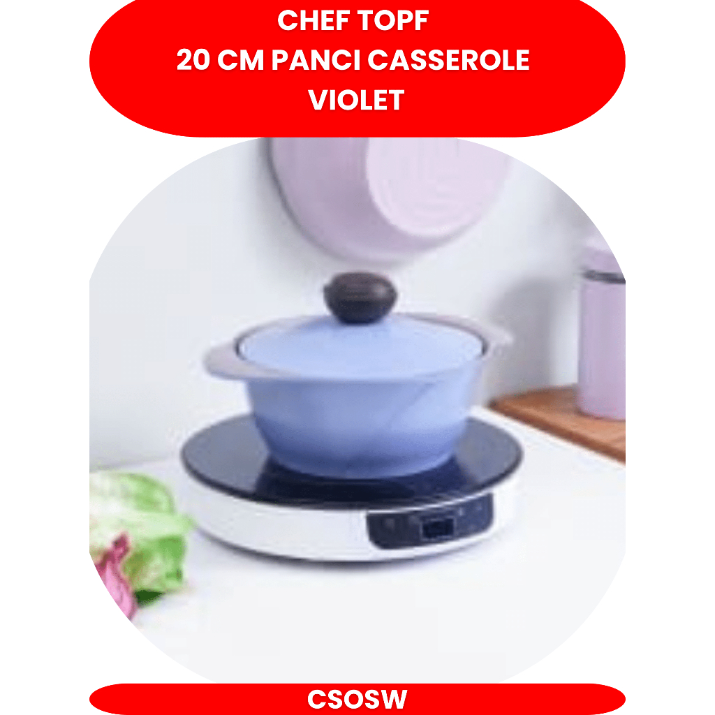 Chef Topf Panci Casserole 20 Cm Violet