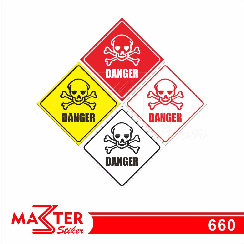

660 - Stiker Rambu Lalu Lintas Danger (Bahaya), Sticker Vinyl, Tahan Air, Termurah, dan Bisa Custom