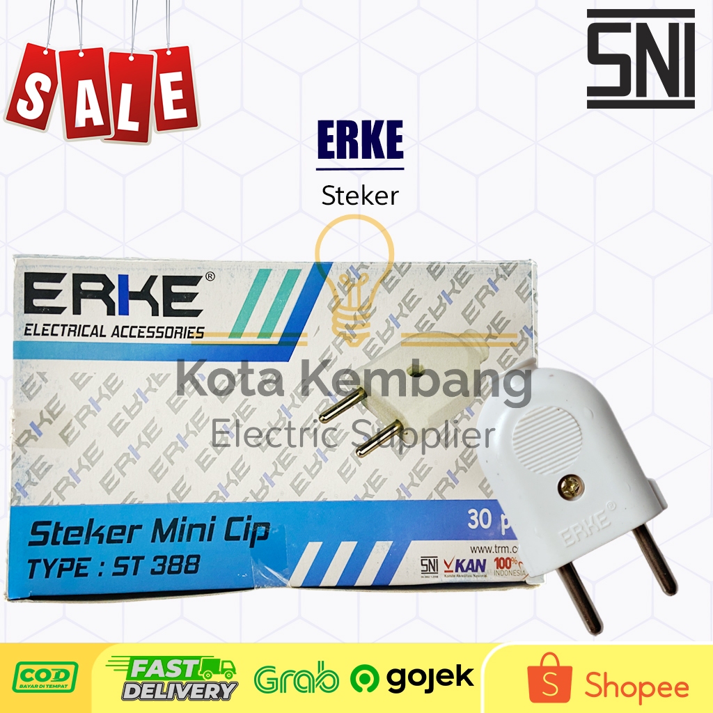 STEKER GEPENG ERKE / COLOKAN LISTRIK / STEKER TIPIS BESAR ERKE