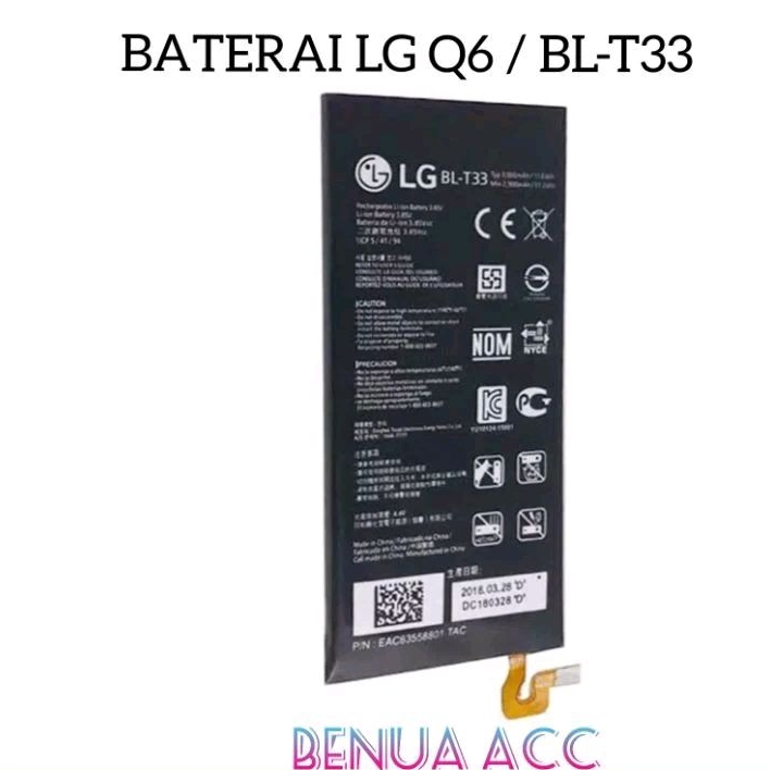 Baterai Batre Battery LG Q6 BL-T33