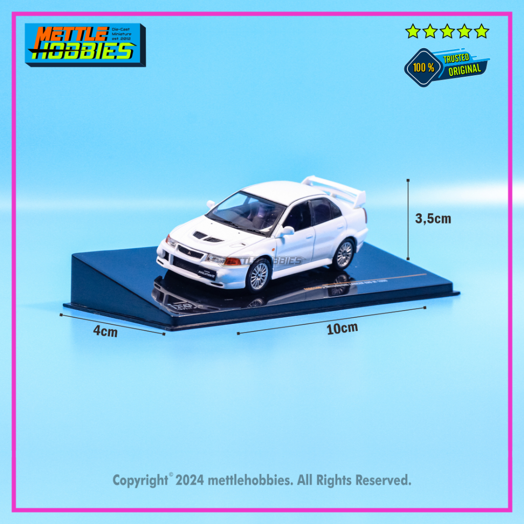 IXO Models 1999 Mitsubishi Lancer Evolution VI Diecast Miniatur Replika Mobil 1:43 White