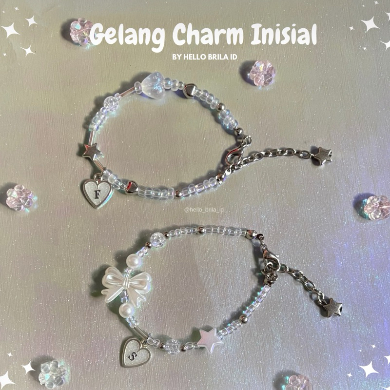 Gelang Manik Inisial Gelang Nama Love Charm Bracelet Huruf Resin Couple