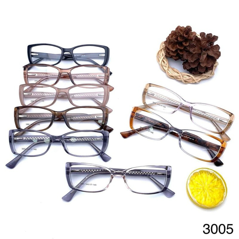 Kacamata/Frame Kotak Kecil 3005 Size 54.17.145-Kacamata Wanita-Kacamata Photocromic,Blueray