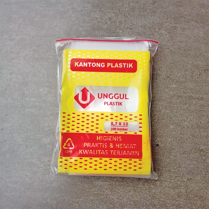 Plastik Klip 8,7x13 / 8,7 x 13 Unggul 100 Lembar