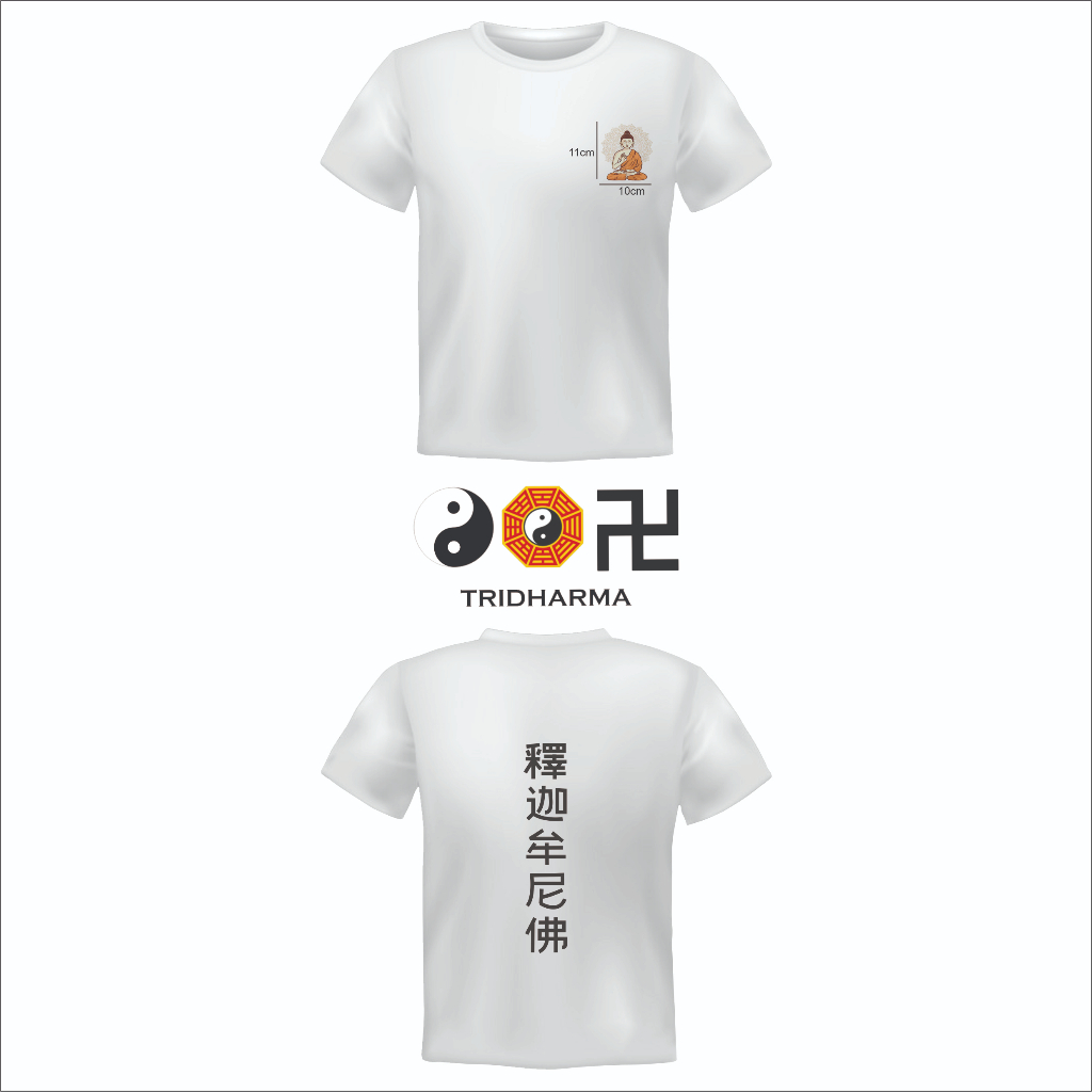Baju kaos sablon gambar buddha versi 2