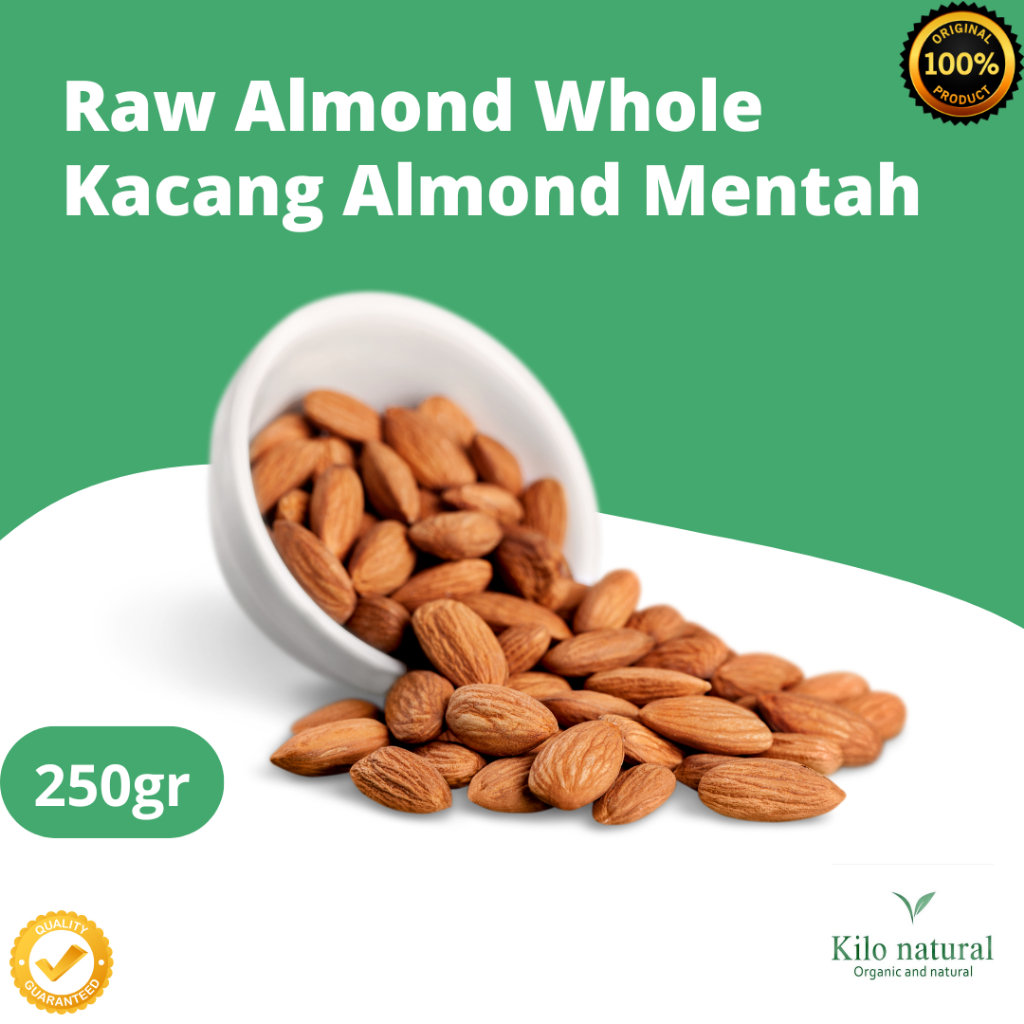 

Raw Almond Whole 250gr / Kacang Almond Mentah Utuh 250gr