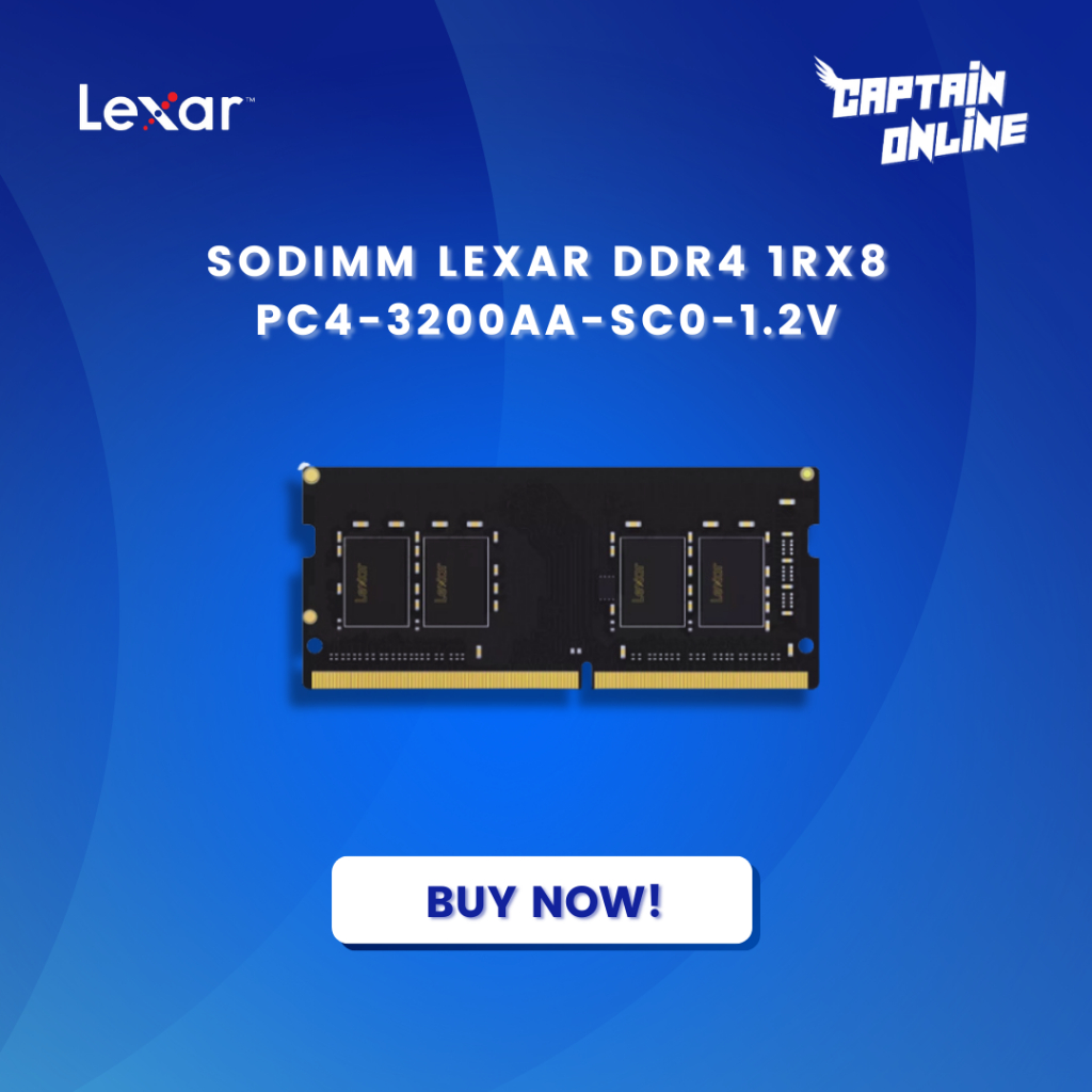 RAM Sodimm LEXAR DDR4 1Rx8 PC4-3200AA-SC0-1.2V, 4GB 8GB,16GB, 32GB