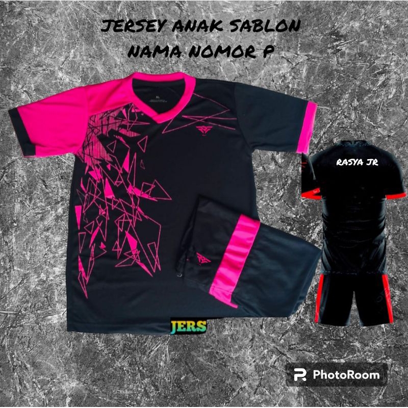 stelan baju futsal anak free sablon/stelan baju futsal anak2 gratis sablon