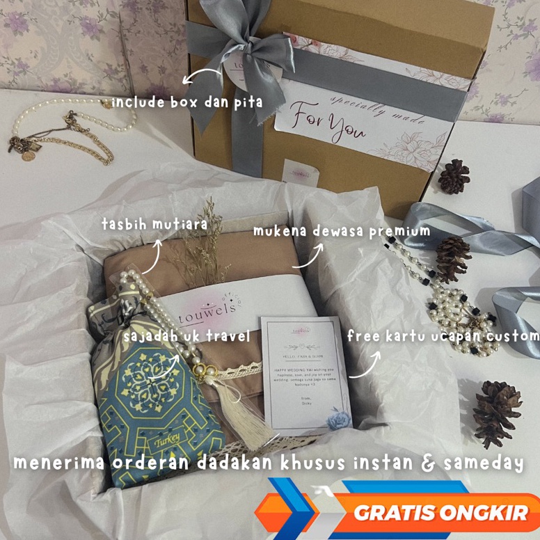 Sudah READY Hampers Mukena Dewasa Set  Hampers Kado Wedding Pernikahan  Hampers Lebaran Wanita  Kado