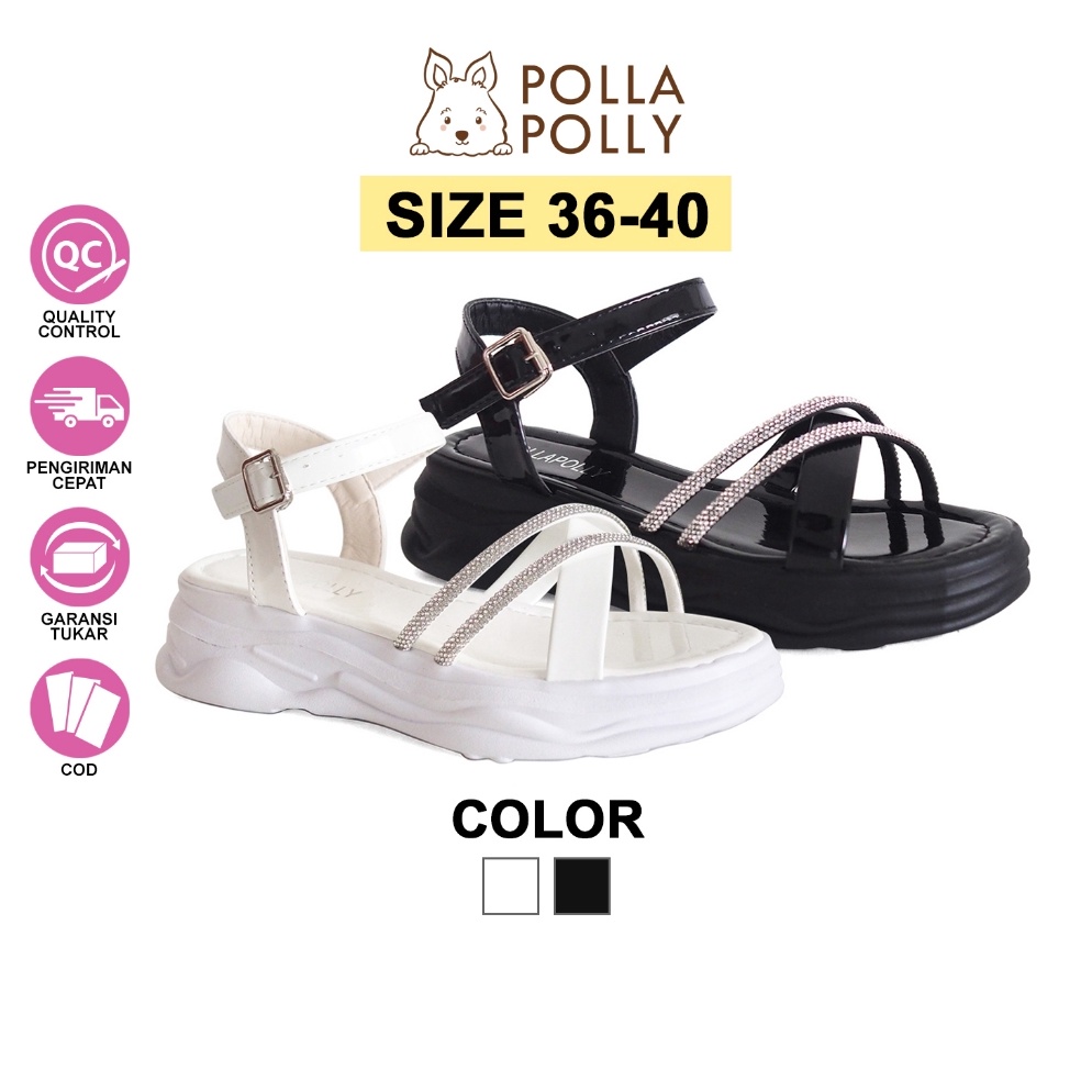 Penjualan Terbanyak Polla Polly X YUQI  Sandal Wanita OOTD  Sandal Wanita Kekinian Model Korea  Sand