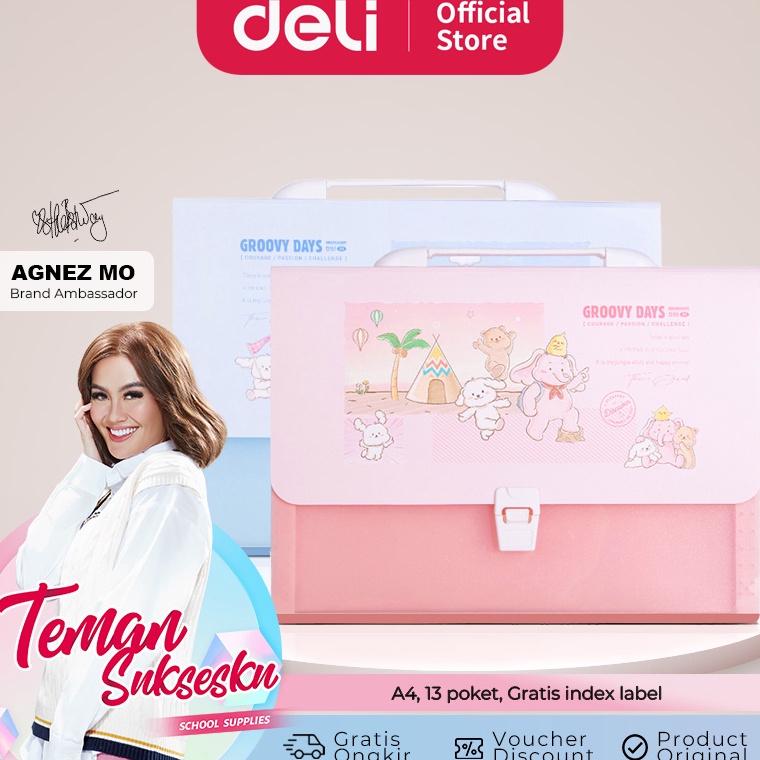 

Deli Map Harmonika Expanding File 13 Poket A4 Gratis Index Label PM32 ART O4A5