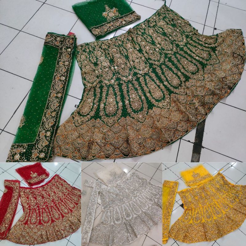 lengga bridal India / gaun pengantin India / lehenga pengantin India premium payet / lengga bolywood