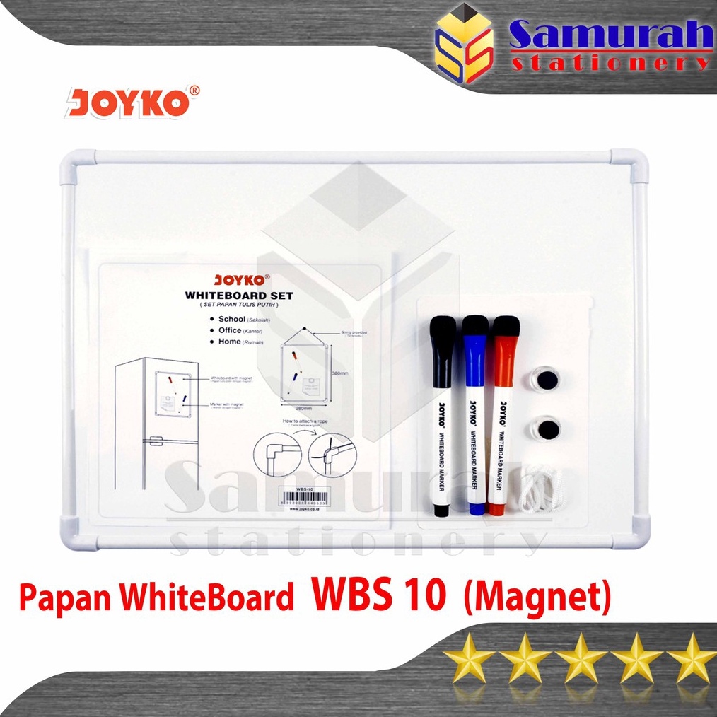 

Papan Whiteboard Set Magnetic Joyko WBS 1 Papan WB Putih Magnet Tempel Besi Kulkas Gantung ART Z1F7