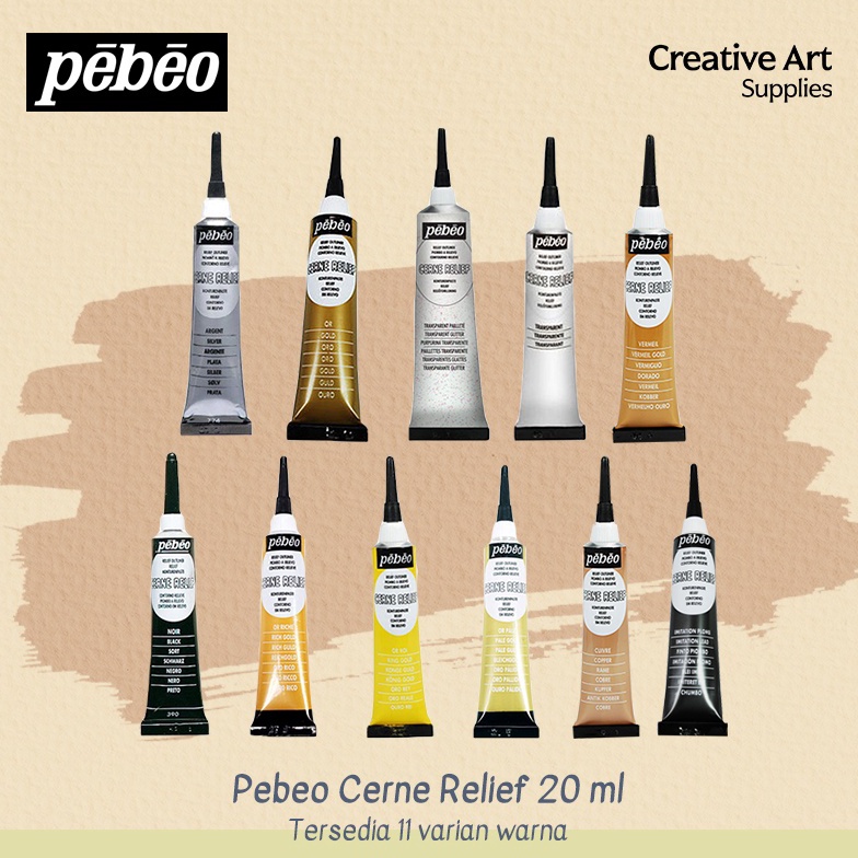 

Cat Outliner Pasta untuk Kaca Logam Kayu Kanvas Pebeo Cerne Relief 2ml Detail Timbul Mengkilap ART Z8U5
