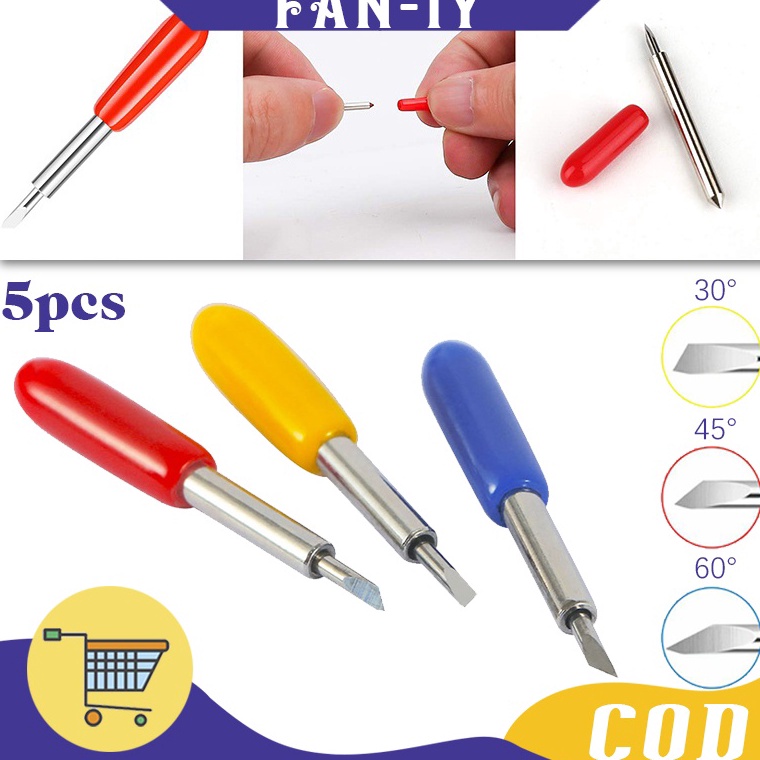 

5Pcs Alat Cutting Sticker Jarum Mesin Cutting Roland Vinyl Blade 3456 Derajat ART Y4M8