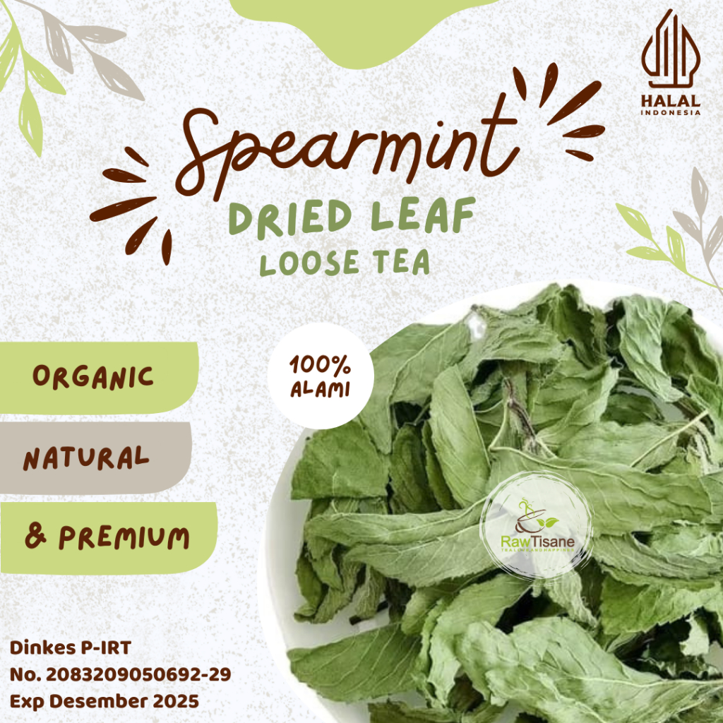 

RAW TISANE Spearmint Leaf Tea / Teh Daun Spearmint Isi 100 Gram