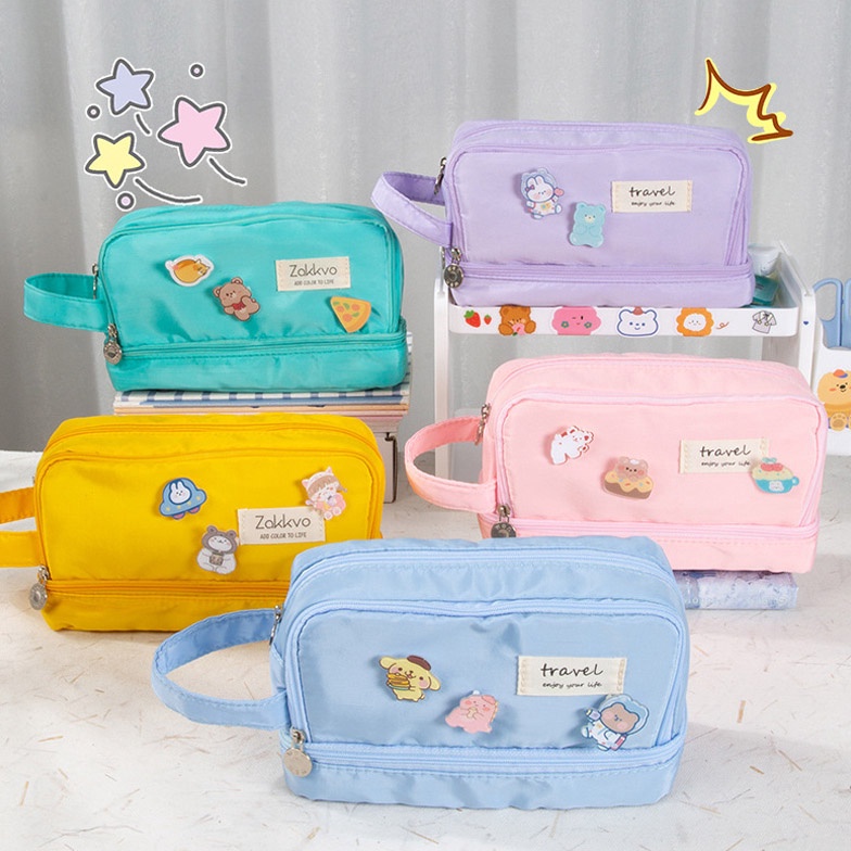 

Tas Pensil Multifungsi Office Student Stationery Organizer School Supplies Tempat Kosmetik Bag Large Capacity Pencil Bag Penyelenggara Tote Organizer Kantong Pena Siswa Lapisan Ganda ART S3I7