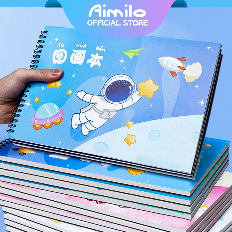 

READY Aimilo Sketchbook A4 Buku Gambar Anak Astronot Jilid Spiral Kertas Tebal 3 Lembar ART X6R3