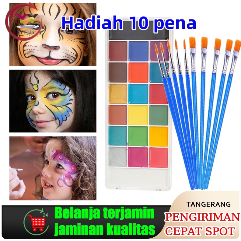 

12 Warna Painting Art Make Up Painting Cat Wajah Beauty Makeup Tool Ucanbe Face Painting Imagic ART W3E5