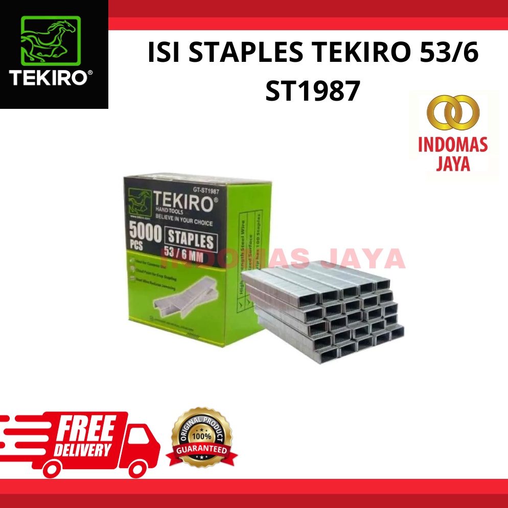 

Tekiro Isi Staples Tembak 6 MM 5 Pcs TEKIRO ISI STEPLES TEMBAK 6MM ISI 5PCS REFILL ISI STAPLER 6 MM ISI STAPLE GUN ORIGINAL ST1987 ART U4P6